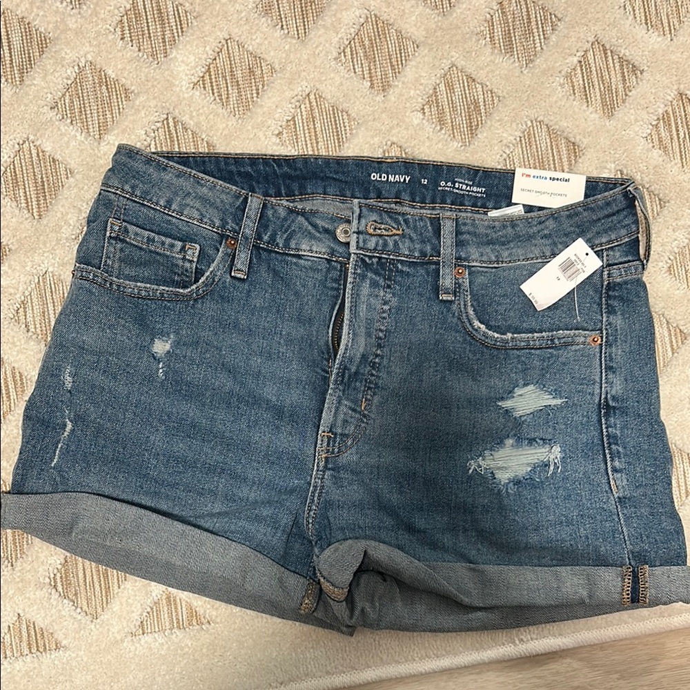 Old Navy Blue Jean Shorts with Distressed Details